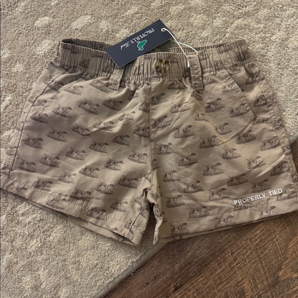 Properly Tied Tan Patterned Shorts